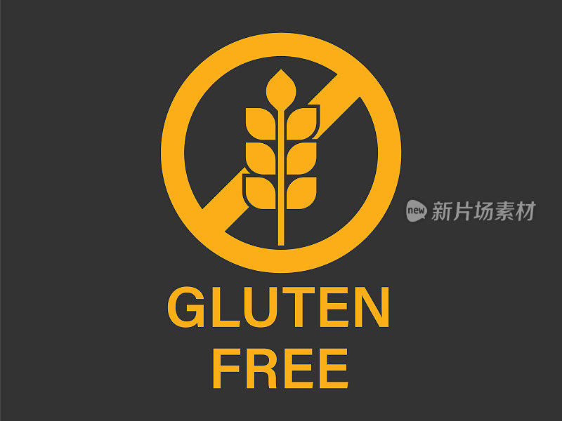 Crossed out sign with wheat ear or wheat spike icon.